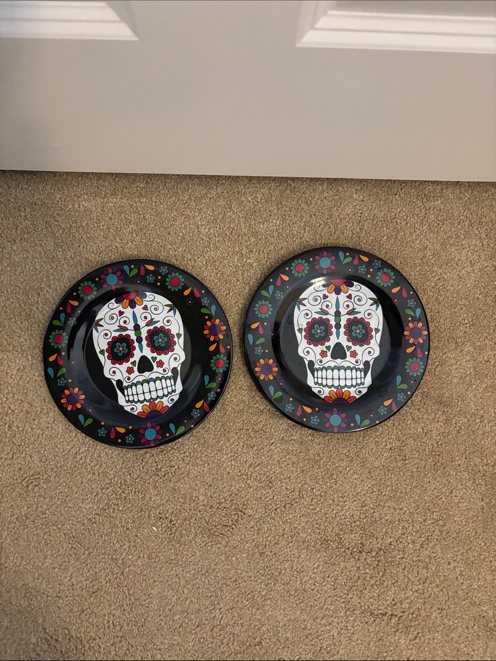 Set of 2 small Day of the Dead Plates